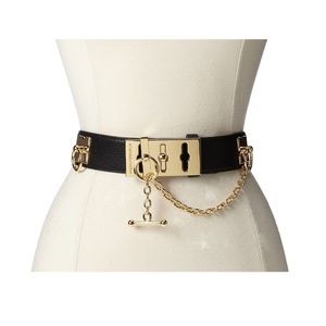 BCBGMAXAZRIA Women's Black Toggle Waist Belt